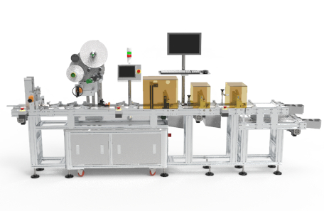 异形盒分页不干胶贴标机