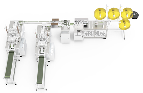 全自动一拖二平面口罩机